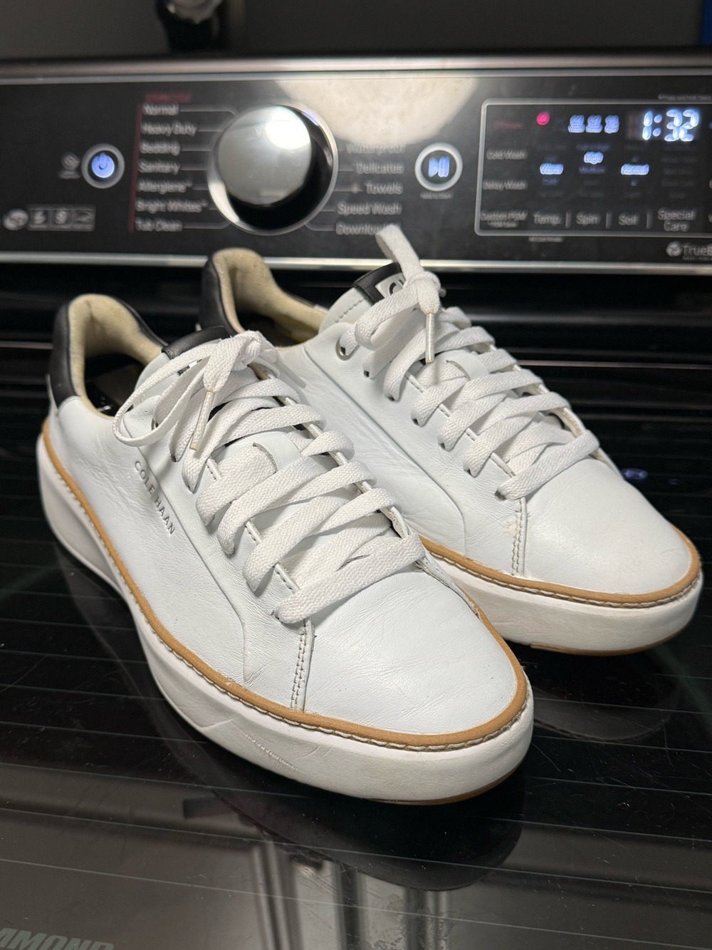 Cole Haan Grandpro Topspin Leather Sneakers White/Tan Women’s Size: 7M (W22707) - Picture 2 of 14